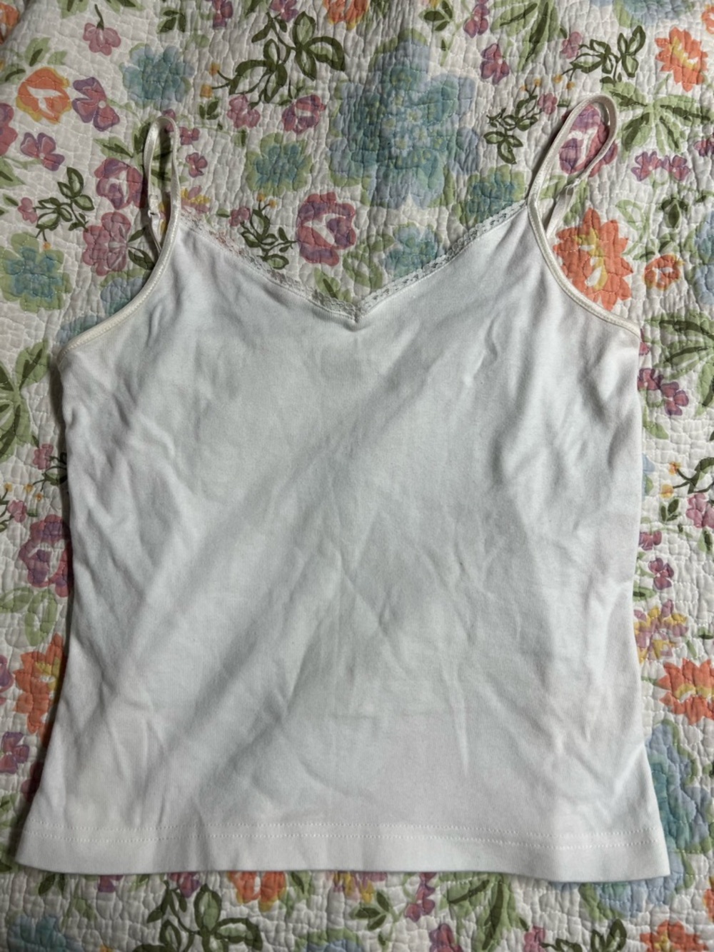 Riders White Camisole Tank Top - Lightweight Women's Strappy Cami